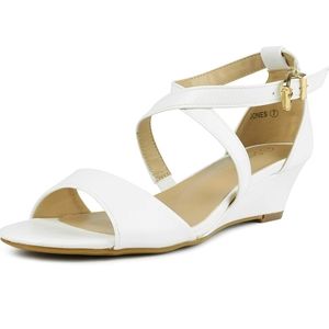 Dreampairs white wedge sandals size 8
